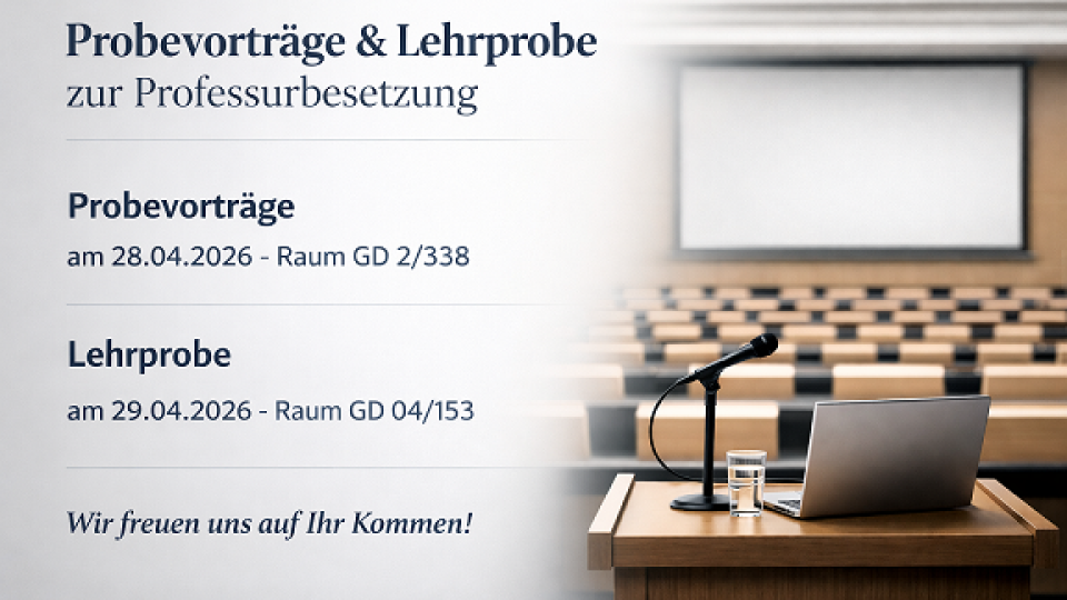 Ankündigung Vorträge und Lehrproben