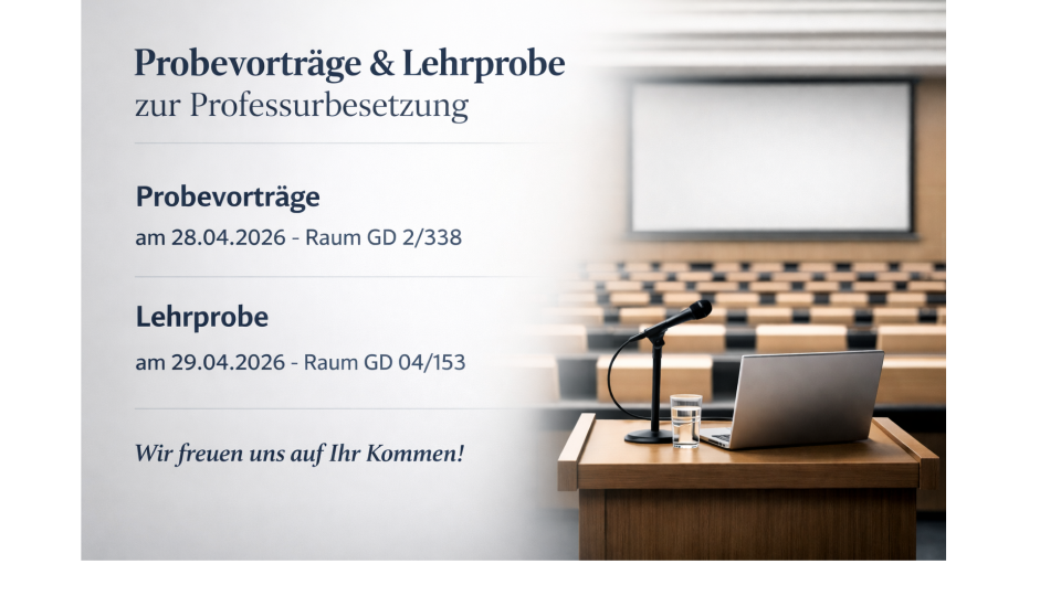 Ankündigung Vorträge und Lehrproben